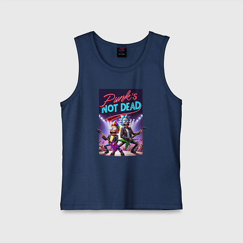 Детская майка Punks not dead - Rick and Morty / Тёмно-синий – фото 1