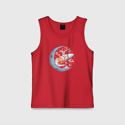 Детская майка Полёт на ракете / Красный – фото 1