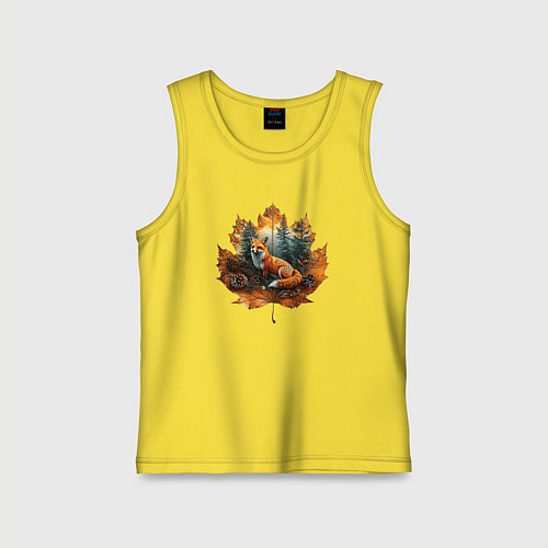 Детская майка Лиса и лист / Желтый – фото 1