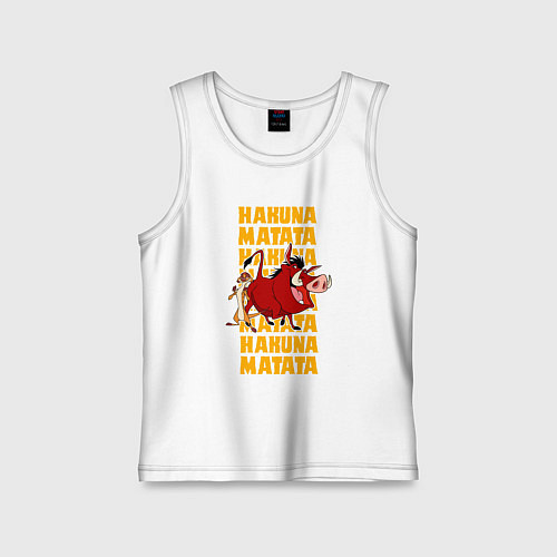 Детская майка Акуна матата Тимон и Пумба - Король лев / Белый – фото 1