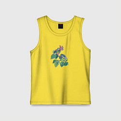 Майка детская хлопок Синица на малине, цвет: желтый