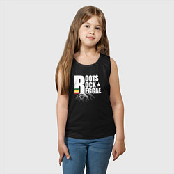 Майка детская хлопок Roots reggae, цвет: черный — фото 2