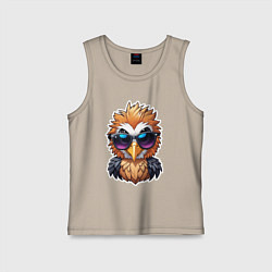 Майка детская хлопок Орел в очках, цвет: миндальный