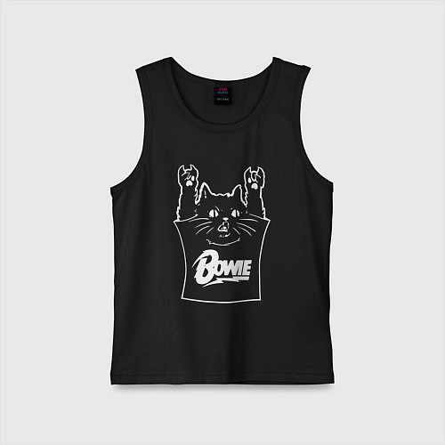 Детская майка David Bowie - cat rock / Черный – фото 1