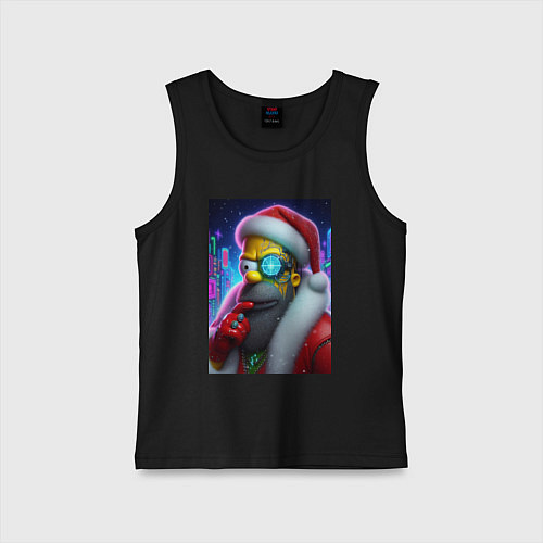 Детская майка Simpson Claus - cyberpunk / Черный – фото 1