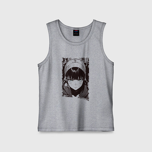 Детская майка Иллюстрация голубоглазой девушки / Меланж – фото 1