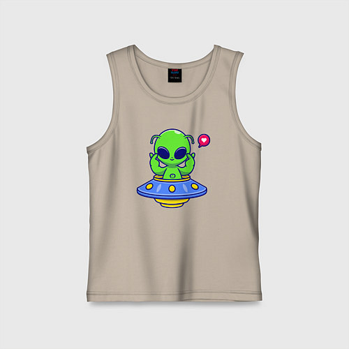 Детская майка Love alien / Миндальный – фото 1