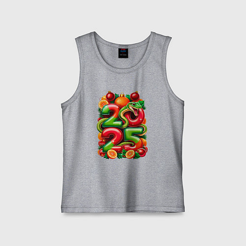 Детская майка Змея веселая 2025 / Меланж – фото 1