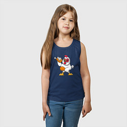 Майка детская хлопок Куриные ножки, цвет: тёмно-синий — фото 2