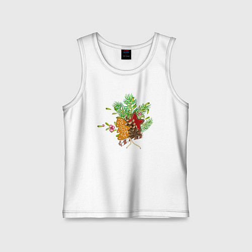 Детская майка Новогодний букет / Белый – фото 1