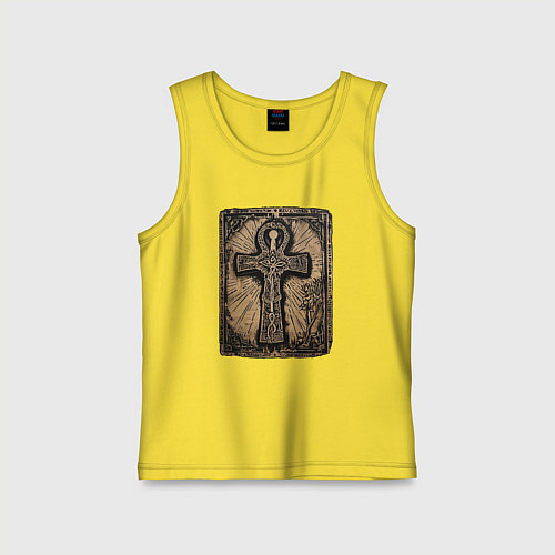 Детская майка Египетский крест Анкх знак вечной жизни / Желтый – фото 1