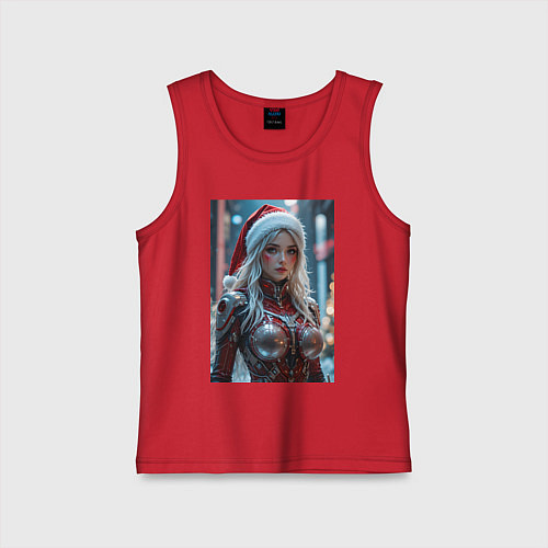 Детская майка Снегурочка в кибер костюме / Красный – фото 1