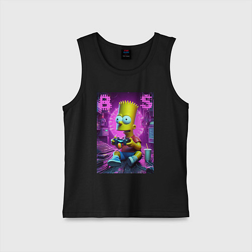 Детская майка Bart Simpson - cool gamer / Черный – фото 1