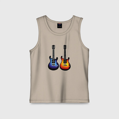 Детская майка Яркие гитары / Миндальный – фото 1