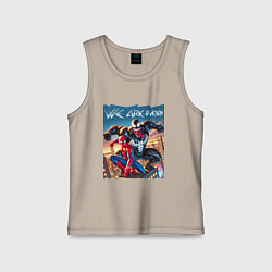 Майка детская хлопок We are Venom - motto, цвет: миндальный