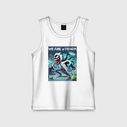 Майка детская хлопок Rick and Venom - ai art fantasy, цвет: белый