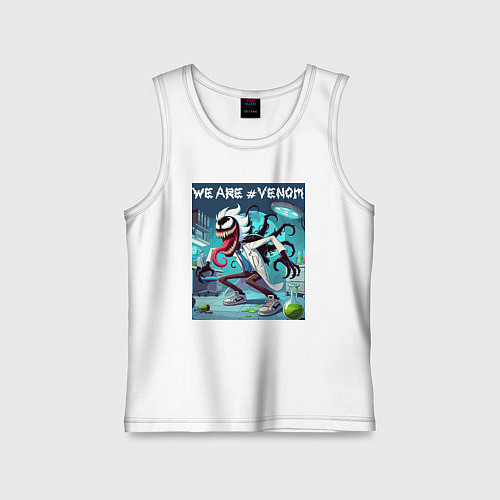 Детская майка Rick and Venom - ai art fantasy / Белый – фото 1