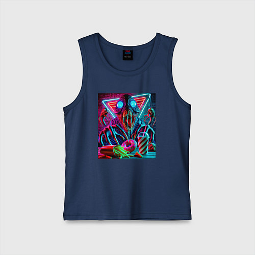 Детская майка Последствие употребления фастфуда / Тёмно-синий – фото 1