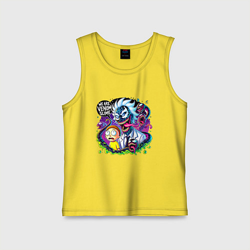 Детская майка Rick and Morty - we are Venom slime / Желтый – фото 1