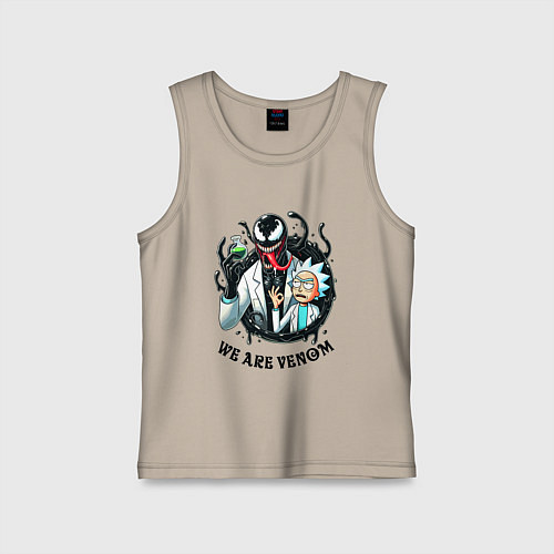 Детская майка Venom slime and Rick - collaboration / Миндальный – фото 1