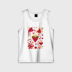 Майка детская хлопок Сердца коллаж, цвет: белый