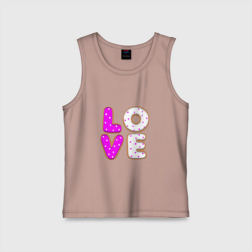 Детская майка Love - розовый пряник / Пыльно-розовый – фото 1