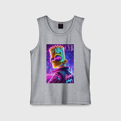 Детская майка Cyber Bart - neon glow / Меланж – фото 1