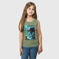 Майка детская хлопок Baby and Symbiote - we are a Venom meme, цвет: авокадо — фото 2