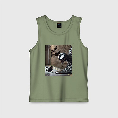 Детская майка Cat and Symbiote - we are Venom meme / Авокадо – фото 1