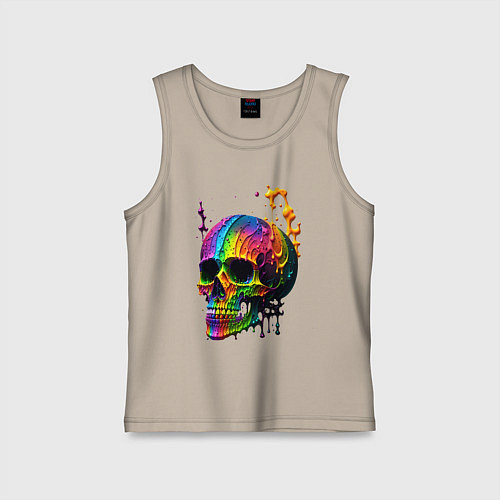 Детская майка Череп в краске / Миндальный – фото 1