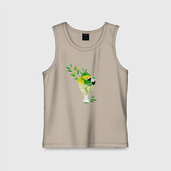 Майка детская хлопок Панда и мороженое, цвет: миндальный