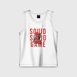 Майка детская хлопок Squid squid game, цвет: белый
