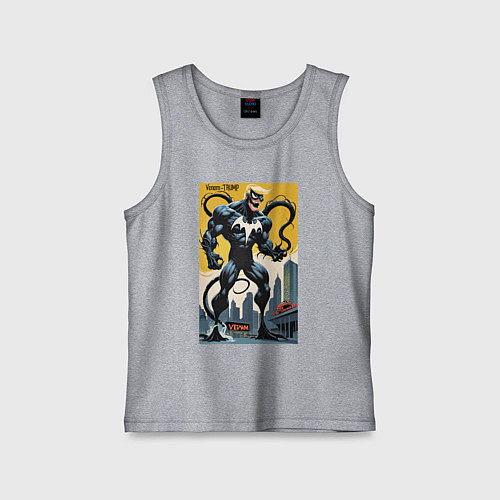 Детская майка Trump-Venom superhero - ai art fantasy / Меланж – фото 1