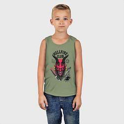 Майка детская хлопок Hellfire club demon, цвет: авокадо — фото 2