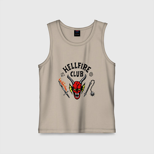 Детская майка Stranger things - hellfire club / Миндальный – фото 1