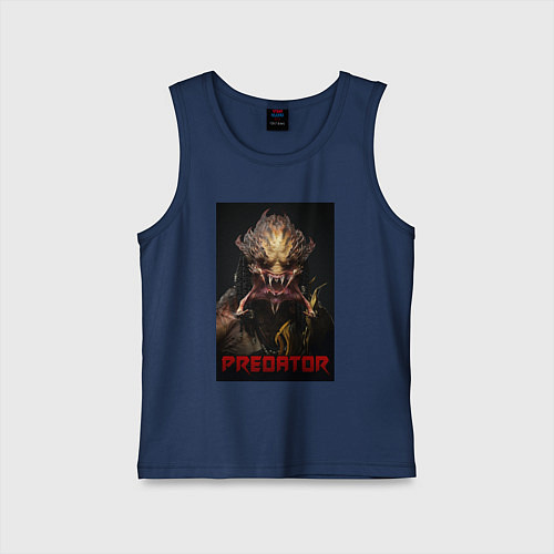 Детская майка Хищник - рык / Тёмно-синий – фото 1