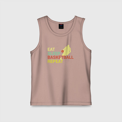 Детская майка Еда сон баскетбол / Пыльно-розовый – фото 1