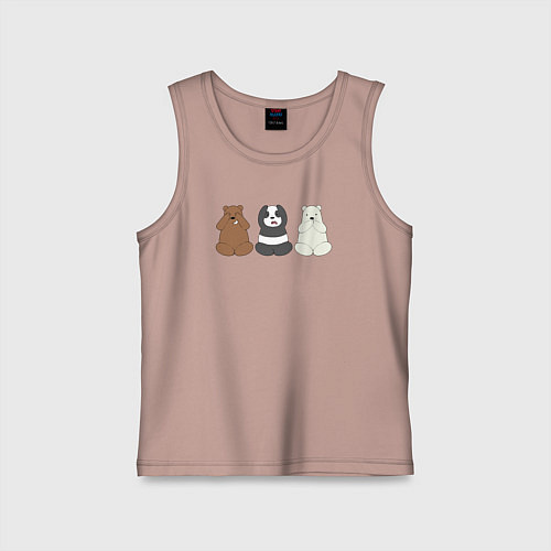 Детская майка Три мишки / Пыльно-розовый – фото 1