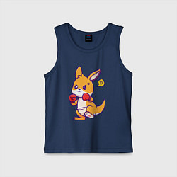 Майка детская хлопок Кенгуру боксирует, цвет: тёмно-синий