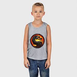 Майка детская хлопок Mortal kombat dragon logo, цвет: меланж — фото 2