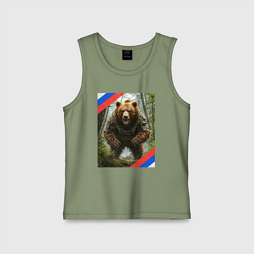 Детская майка Потревожили медведя / Авокадо – фото 1