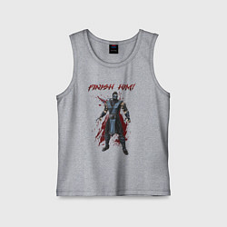 Майка детская хлопок Finish him Sub-Zero Mortal Kombat, цвет: меланж