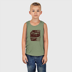 Майка детская хлопок Автомобили для стритрейсинга, цвет: авокадо — фото 2