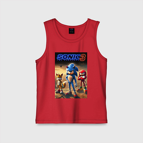 Детская майка Sonic and his team - movie / Красный – фото 1