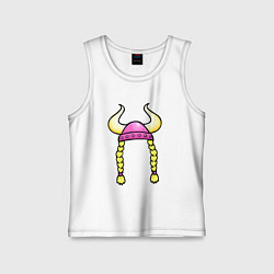 Майка детская хлопок Женский шлем викинга - для пары, цвет: белый