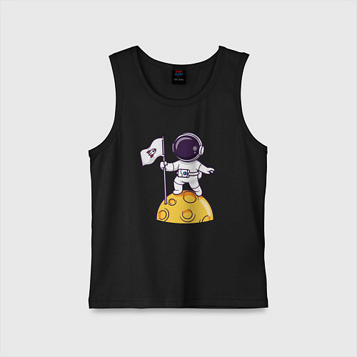 Детская майка Астронавт прибыл на луну / Черный – фото 1