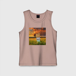 Майка детская хлопок Чисто чилловый парень, цвет: пыльно-розовый