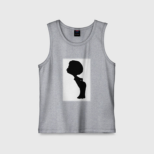 Детская майка Силуэт поцелуй он - для пары / Меланж – фото 1