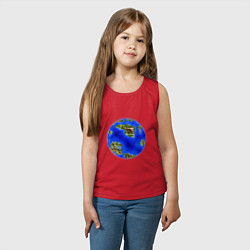 Майка детская хлопок Голубая планета двумерная, цвет: красный — фото 2