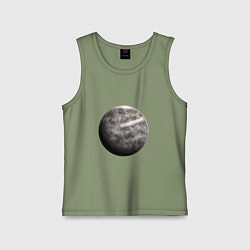 Майка детская хлопок Планета арт, луна, цвет: авокадо